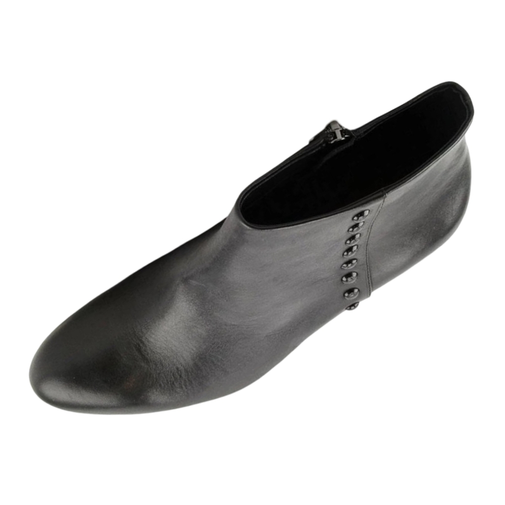 COACH Women's Hickory Black Leather Ankle Booties Size 7.5B | Designer Studded - Picture 2 of 13